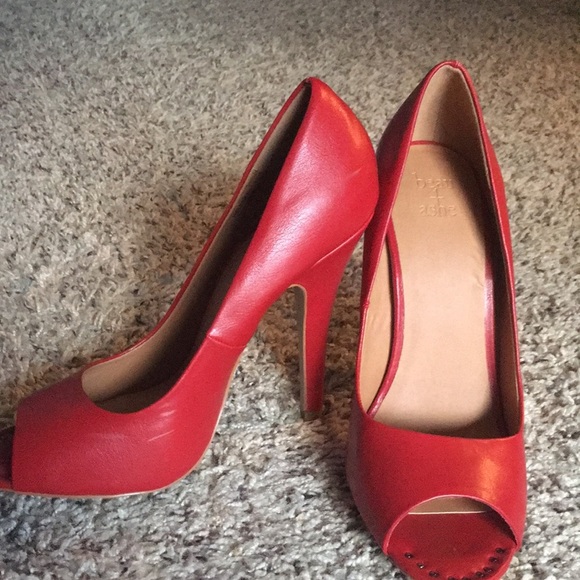 🆕 Red Peep toe Pumps - Picture 5 of 7